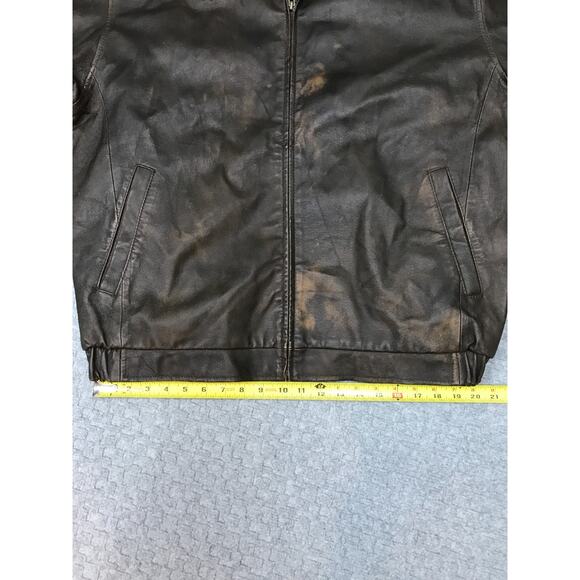 Austin Clothing Co Leather Jacket Mens XL Brown Zip Bomber Pig Nappa Quilted - Picture 16 of 16